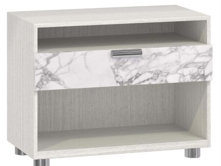 Stratum 1 Drawer Arabescato Nightstand For Cheap