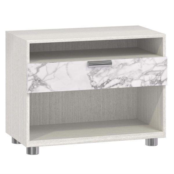 Stratum 1 Drawer Arabescato Nightstand For Cheap