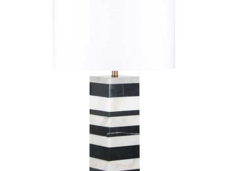 Aadrik Marble Table Lamp, Black White Hot on Sale