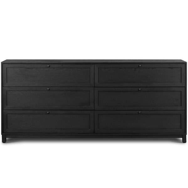 Millie 6 Drawer Dresser, Drifted Matte Black Hot on Sale