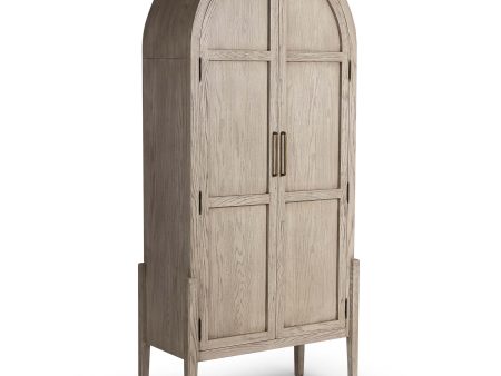 Tolle Panel Door Cabinet, Rustic White For Discount