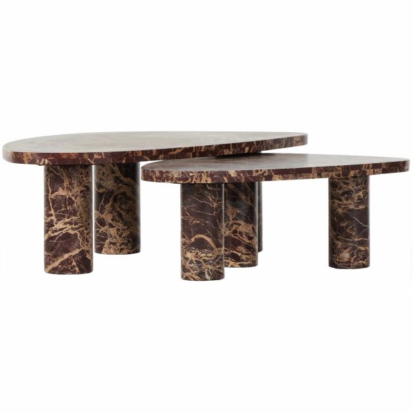 Zion Coffee Table Set, Merlot Discount