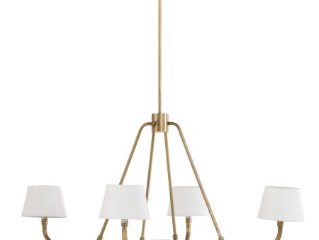 Dudley Chandelier, White Aged Brass Cheap